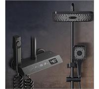LMRJHAZ Ensemble de douche thermostatique, affichage de la température LED, accessoires de douche exposés à 4 fonctions, avec pommeaux de douche haute pression, pommeau de douche, bec de baignoire et