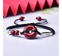LMRJHAZ Feng Shui Bracelet Bracelet Natural Cinnabar Harmony Bracelet Bracelet Reiki Chakra Méditation Méditation à la Main Bracelet Stretch Bracelet perlé Bracelet Prosperity Cinabar (Couleur: Or)