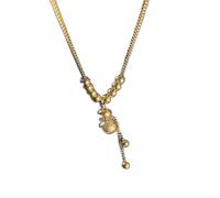 LMRJHAZ Feng Shui Calabash Wealth Pendant Collier avec 925 14k Gold Natural Authentic Chakra Heury Reiki Amulet Good Fortune Ward of Evil Eable Spirits Chain de clavicule Femmes
