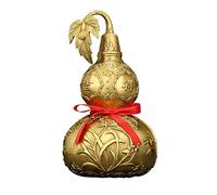 LMRJHAZ Feng Shui Hulu WU Lou Decoration de la Statue, cuivre en Laiton Pur WU Lou Cucurbit Gourd Ornements de la Maison, Symbole de la Chance et du trésor des Figurines de Chance, 16 cm