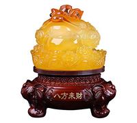 LMRJHAZ Feng Shui Money Frog Statue Decoration, Lucky Golden Toad Decorative Statue, Resin Modern Art Sculpture, Home Decoration Ornements Lucky Ornements, Office Business Gift Statue, 26cm