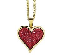LMRJHAZ Girls Bijoux Accessoire Elegant Black Crystal Pave Pave Coeur Collier pour femmes, Collier de coeur à pavé de troupeau, collier de Reunion Heart Collier pour le collier de vacances à