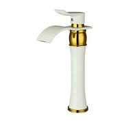 LMRJHAZ Golden Tall Waterfall Lavabe de salle de bain Taps robinets de mélangeur de bassin chaud et froid