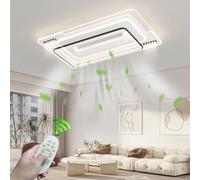 LMRJHAZ Grands carrés sans Lame et télécommande à la télécommande Mont Ventilateurs de Plafond Modernes avec Ventilateur à 6 Vitesses et éminables de Conversion de fréquence des lumières pour la