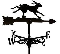 LMRJHAZ Hare Metal Weatervane, Indiquant la Direction du Vent, Le Jardin de Toit extérieur décor de la Cour en Acier Inoxydable, Une scène de la Ferme chez Moi Ornements en Plein air Artisanat