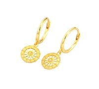 LMRJHAZ Helm Rond en Pente de Petites Boucles d'oreilles de Cerceau pour Les Femmes Filles 925 Argent Sterling Mignon étoile Creux du gouvernail charmes Baisse des cerceaux margies Pendants
