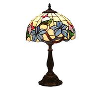 LMRJHAZ Lampe de Table Lumière de Nuit Confortable Vintage Fleur Pastorale Verre tachée Film à Lampe pour Le Salon Éclairage de la Chambre nécessaire