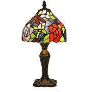 LMRJHAZ Lampe de Table Rose Fleur lointain Petit Style Pastoral en Verre coloré Lampe de Table de Table pour Enfants/Salon