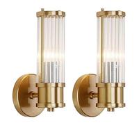 LMRJHAZ Lampe Murale en Laiton Or cristallin de Mur de Mur léger en Cristal en Verre et en Or Lampe Murale de Base lumière Murale pour Salon Chambre à Manger Chambre étude de Chambre d'enfants