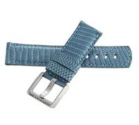 LMRJHAZ Locman masculin de 21 mm bleu en cuir bleu bracelet de montre avec boucle argentée