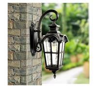 LMRJHAZ Lumières murales extérieures étanches européennes Balcon Gazebo Porte de Porte-Porte lumières murales rétro, Pendentif à Plafond LED, Noir, Noir (Noir)