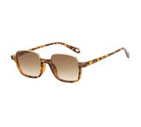 LMRJHAZ Lunettes de soleil carrées de luxe pour femmes, petites lunettes de soleil rectangulaires UV400 pour hommes, nuances noires, lunettes rétro pour femme, Thé léopard dégradé, Taille unique