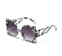 LMRJHAZ Lunettes de soleil de grande taille femme vintage grand cadre féminin soleil ombres dégradées UV400