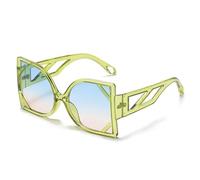 LMRJHAZ Lunettes de soleil de grande taille femme vintage grand cadre féminin soleil ombres dégradées UV400