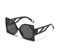 LMRJHAZ Lunettes de soleil de grande taille femme vintage grand cadre féminin soleil ombres dégradées UV400