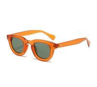 LMRJHAZ Lunettes de soleil ovales 2025 pour femmes, rivets, nuances UV400, vintage, rondes, grises, léopard, Orange, Taille unique