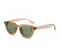 LMRJHAZ Lunettes de soleil ovales 2025 pour femmes, rivets, nuances UV400, vintage, rondes, grises, léopard, Thé, Taille unique