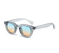 LMRJHAZ Lunettes de soleil ovales 2025 pour femmes, rivets, nuances UV400, vintage, rondes, grises, léopard, gris, Taille unique