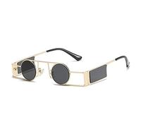 LMRJHAZ Lunettes de Soleil Punk Rondes pour Hommes Verres steunpunk Lunettes de Soleil Femmes Riches Nuances vasos décorativos gafas de Sol zonnebril
