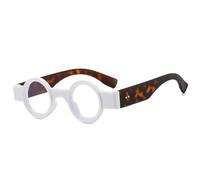 LMRJHAZ Lunettes de soleil rétro rondes pour femmes punk, lunettes de soleil UV400 tendance à verres océaniques, lunettes de soleil à rivets tendance, Léopard blanc transparent, Taille unique
