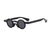 LMRJHAZ Lunettes de soleil rétro rondes punk pour femmes, double couleur, lunettes de soleil tendance UV400, Noir , Taille unique