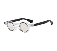 LMRJHAZ Lunettes de soleil rétro rondes punk pour femmes, double couleur, lunettes de soleil tendance UV400, Transparence, Taille unique