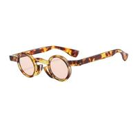 LMRJHAZ Lunettes de soleil rétro rondes punk pour femmes, double couleur, lunettes de soleil tendance UV400, Demi, Taille unique