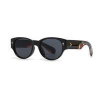 LMRJHAZ Lunettes de soleil rondes 2025 pour homme style été femme lunettes de soleil pour femmes accessoires UV400, Cadre léopard noir, Taille unique