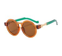 LMRJHAZ Lunettes de soleil rondes 2025 steampunk pour femmes, nuances de luxe, UV400, lunettes de soleil tendance pour hommes, marron, Taille unique