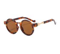 LMRJHAZ Lunettes de soleil rondes 2025 steampunk pour femmes, nuances de luxe, UV400, lunettes de soleil tendance pour hommes, léopard, Taille unique