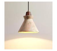 LMRJHAZ Lustre japonais naturel pierre jaune chambre à coucher lustre rétro restaurant design led suspension lampe art décor éclairage (couleur pierre et bois)