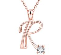 LMRJHAZ Luxury Crystal Zircon Alphabet Pendant Collier Initial Lettre Colliers de chaîne de rose pour femmes Bijoux pour hommes