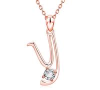 LMRJHAZ Luxury Crystal Zircon Alphabet Pendant Collier Initial Lettre Colliers de chaîne de rose pour femmes Bijoux pour hommes
