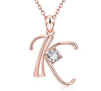 LMRJHAZ Luxury Crystal Zircon Alphabet Pendant Collier Initial Lettre Colliers de chaîne de rose pour femmes Bijoux pour hommes