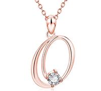 LMRJHAZ Luxury Crystal Zircon Alphabet Pendant Collier Initial Lettre Colliers de chaîne de rose pour femmes Bijoux pour hommes