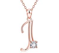 LMRJHAZ Luxury Crystal Zircon Alphabet Pendant Collier Initial Lettre Colliers de chaîne de rose pour femmes Bijoux pour hommes
