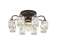 LMRJHAZ Modern, Rond D LED Crystal Suspendu plafonnier plafonnier florhmount chaner éclairage pour Salle à Manger Chambre Salon Cuisine hôtel-Black 76x45cm (Noir 90x42cm)