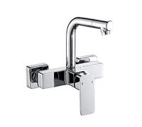 LMRJHAZ Mont à Montage Mural robinets de Cuisine, cuivre pour lavabo à lavabo de Cuisine, Rotatif Chaud et Froid, Chrome Commercial b