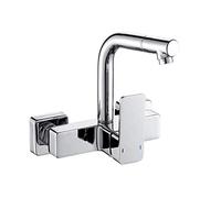 LMRJHAZ Mont à Montage Mural robinets de Cuisine, cuivre pour lavabo à lavabo de Cuisine, Rotatif Chaud et Froid, Chrome Commercial b