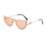 LMRJHAZ Nouveau 2025 Lunettes de Soleil Semi-Rondes Femmes Femmes Vintage Gradient Halfless Nuances sans entrave avec des Lunettes à la Mode