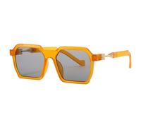 LMRJHAZ Nouvelles lunettes de soleil tendance tendance pour hommes et femmes, lunettes de soleil surdimensionnées à nuances claires, lunettes de soleil uniques et cool, Gris orange., Taille unique