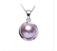LMRJHAZ Pendentifs de perles en eau douce naturelle 925 Collier délicat cadeau de bijoux pour les femmes avec une boîte chaude en Chine