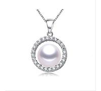 LMRJHAZ Pendre 100% naturel en eau douce pour les femmes 925 Collier de zircon bien bijoux fabriqué en Chine