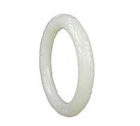 LMRJHAZ Pour les femmes bracelets de bracelet de bracelet en jade blanc, bracelets en pierre de jade (couleur: 56-58 mm)