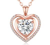 LMRJHAZ Produits de fille Diamond «Je t'aime» Collier de pendentif coeur pour femme 1-3ct d'anniversaire d'anniversaire cadeau d'anniversaire romantique pour femme, bijoux pour femme