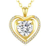 LMRJHAZ Produits de fille Diamond «Je t'aime» Collier de pendentif coeur pour femme 1-3ct d'anniversaire d'anniversaire cadeau d'anniversaire romantique pour femme, bijoux pour femme
