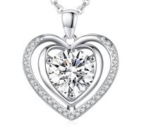 LMRJHAZ Produits de fille Diamond «Je t'aime» Collier de pendentif coeur pour femme 1-3ct d'anniversaire d'anniversaire cadeau d'anniversaire romantique pour femme, bijoux pour femme
