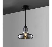 LMRJHAZ Retro Glass Dining Room Plafond Lampe Suspendue Café Cafe Dining Table Pendante Lumière Wabi-Sabi Vent B & B Bar Chandelier avec Portefeuille E27, Smoke Grey Intéressant Life (C)