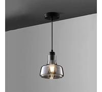 LMRJHAZ Retro Glass Dining Room Plafond Lampe Suspendue Café Cafe Dining Table Pendante Lumière Wabi-Sabi Vent B & B Bar Chandelier avec Portefeuille E27, Smoke Grey Intéressant Life (C)