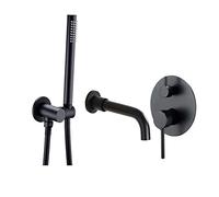 LMRJHAZ Robinet de baignoire avec douche, baignoires robinets de salle de bain chaudes et froides robinets en laiton brossé robinet de douche